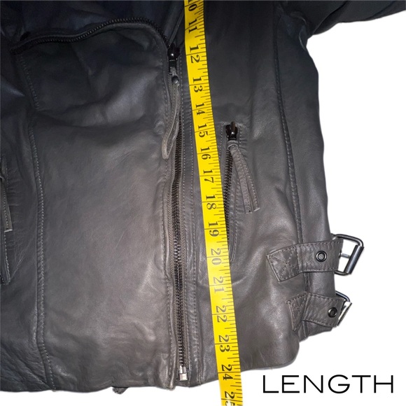 MUUBAA Pola Gray Leather Motorcycle Jacket - Picture 8 of 12